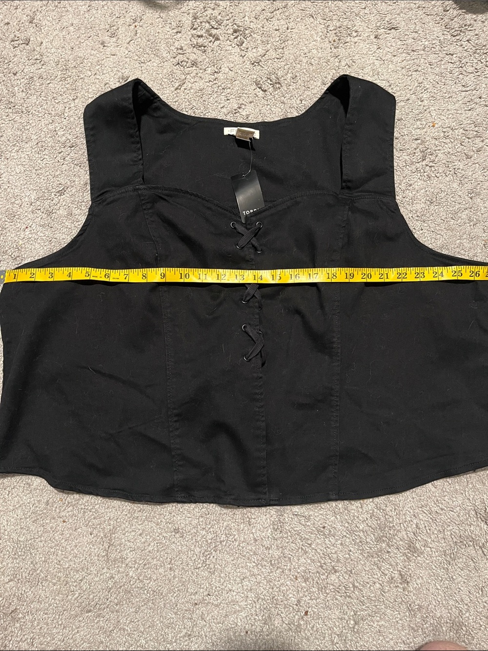 Torrid Festi Black Lace-Up Cotton Blend Corset Crop Top Goth Emo Vamp Vixen NWT - Picture 9 of 12